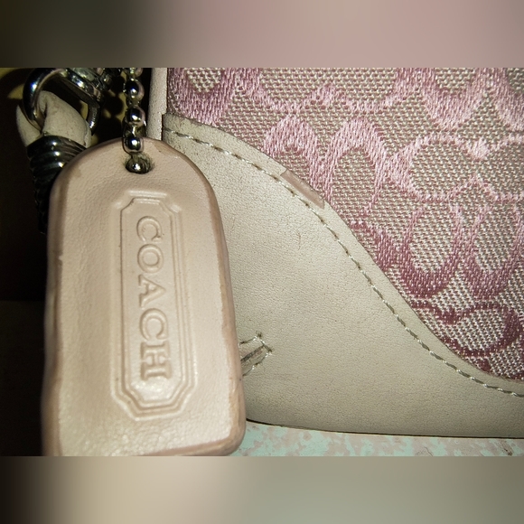 Coach Baby Pink Monogram Wristlet - Picture 7 of 8